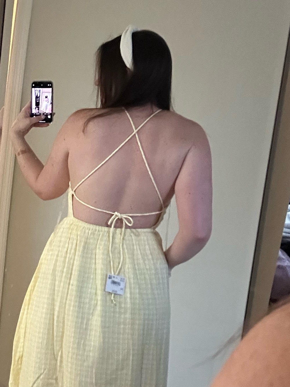 American Eagle Outfitters Pale Yellow Gingham Maxi Dress - Picture 5 of 5